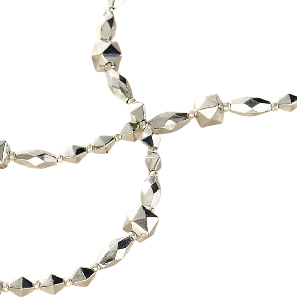 Free People Chasing You Belly Chain Silver Diamond Cut Beads Adjustable NWT - Picture 2 of 11